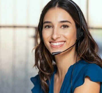 a woman wearing a headset