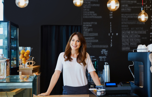 woman at cash register